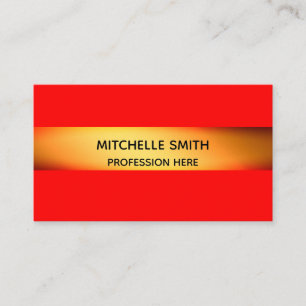 Carte De Visite Professionnel moderne Golden Simply Red