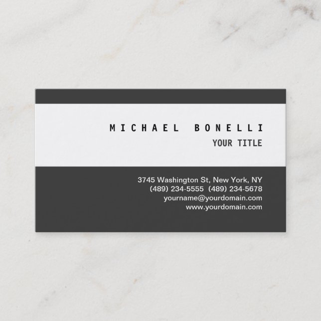 Carte de visite professionnel moderne gris blanc t (Devant)