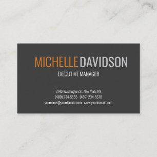 Carte De Visite Professionnel Moderne Gris Minimaliste Élégant