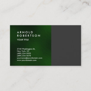 Carte de visite professionnel moderne gris vert