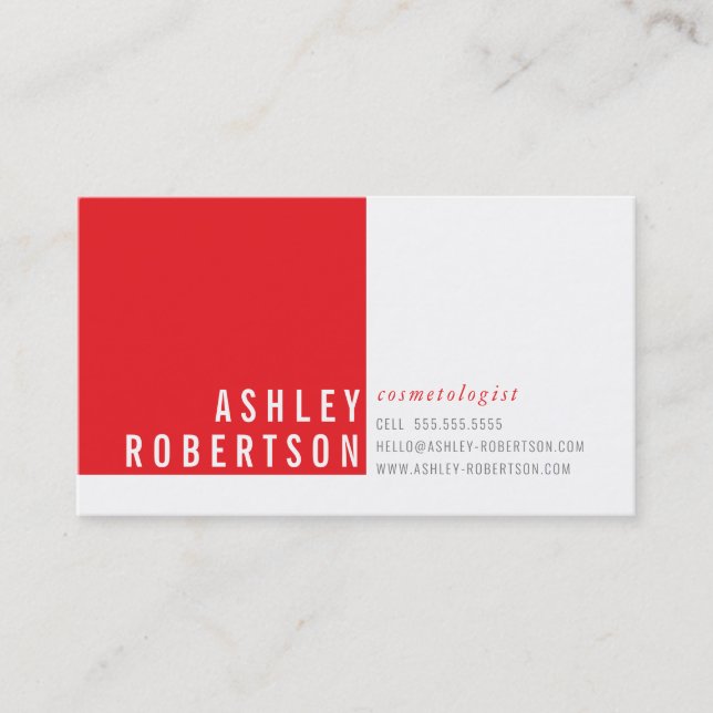 Carte De Visite PROFESSIONNEL MODERNE minimal joli corail rose (Devant)