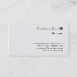 Carte De Visite Professionnel moderne minimaliste soie gris clair