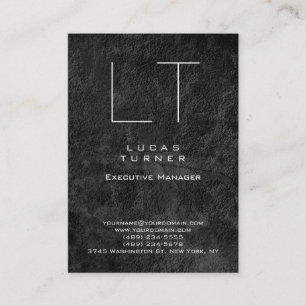 Carte De Visite Professionnel moderne Monogramme Gris Motif