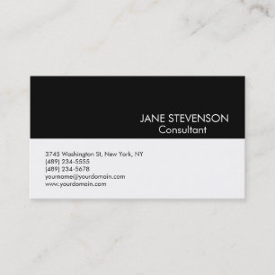 Carte de visite professionnel moderne noir et blan