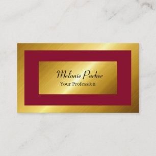 Carte De Visite professionnel moderne or bourgogne simplement