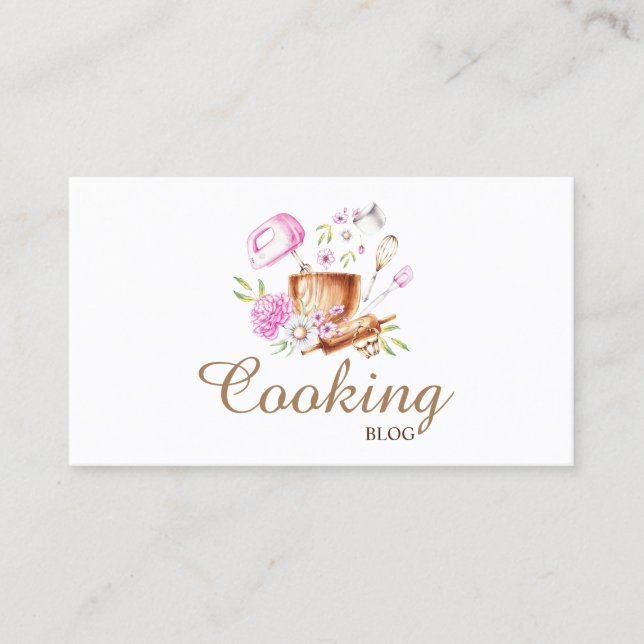 Carte De Visite Professionnel, Moderne, Outils de boulangerie Flor (Devant)