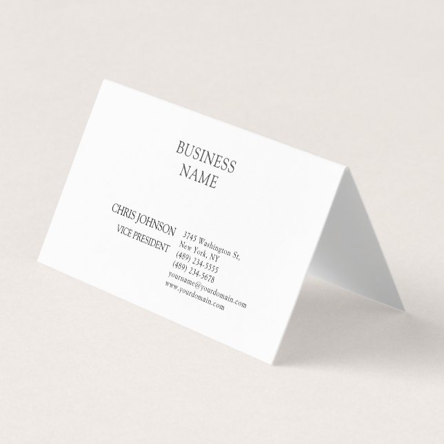 Carte De Visite Professionnel Moderne Plain Simple (Devant)