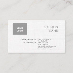 Carte De Visite Professionnel Moderne Plain Simple Linge Premium
