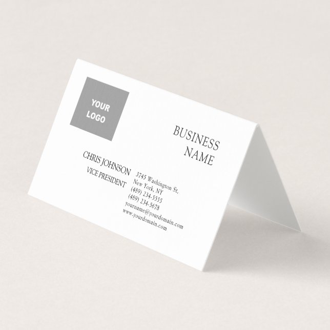 Carte De Visite Professionnel Moderne Plain Simple Linge Premium (Devant)