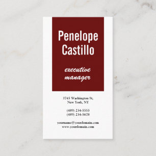 Carte De Visite Professionnel Moderne Plat Brun Noir Rouge Blanc N