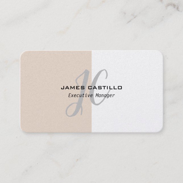 Carte De Visite Professionnel moderne Premium Pearl Monogrammé (Devant)