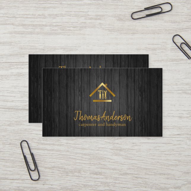 Carte De Visite Professionnel Moderne Réparation des maisons Handy (Devant/Arrière en situation)