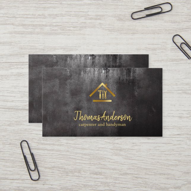 Carte De Visite Professionnel Moderne Réparation des maisons Handy (Devant/Arrière en situation)