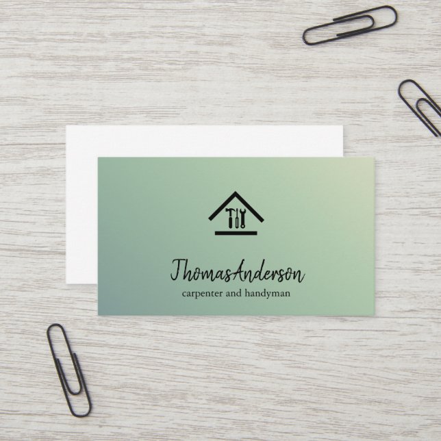 Carte De Visite Professionnel Moderne Réparation des maisons Handy (Devant/Arrière en situation)