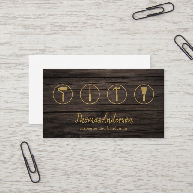 Carte De Visite Professionnel Moderne Réparation des maisons Handy (Devant/Arrière en situation)