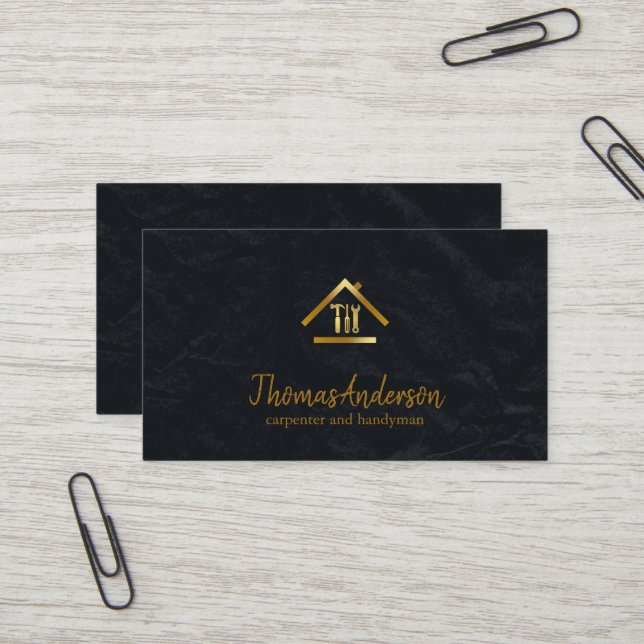 Carte De Visite Professionnel Moderne Réparation des maisons Handy (Devant/Arrière en situation)