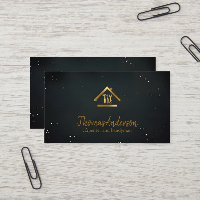 Carte De Visite Professionnel Moderne Réparation des maisons Handy (Devant/Arrière en situation)