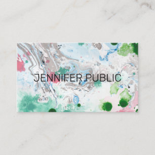 Carte De Visite Professionnel Moderne Rose Bleu Vert tendance