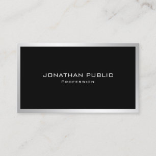 Carte De Visite Professionnel moderne Silver Élégant Modèle simple