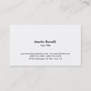 Carte de visite professionnel moderne simple blanc