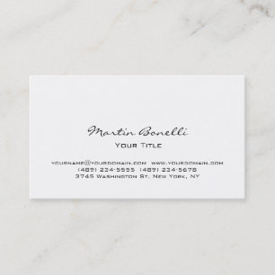 Carte de visite professionnel moderne simple blanc