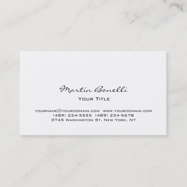 Carte de visite professionnel moderne simple blanc (Devant)