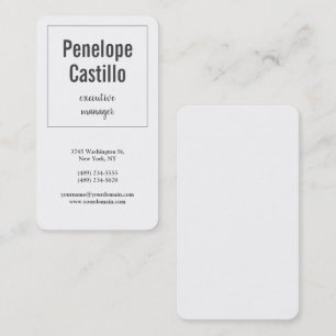 Carte De Visite Professionnel Moderne Simple Blanc simple
