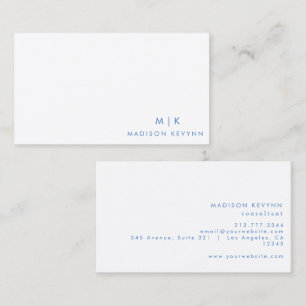 Carte De Visite Professionnel Moderne Simple Bleu Minimaliste