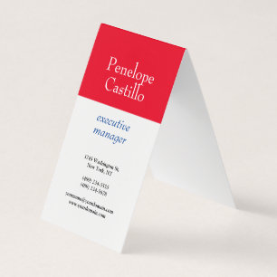 Carte De Visite Professionnel Moderne Simple Bleu Rouge Blanc