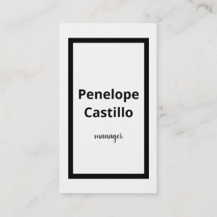 Carte De Visite Professionnel Moderne Simple Design Noir & Blanc