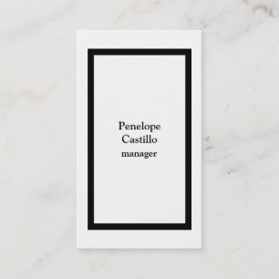Carte De Visite Professionnel Moderne Simple Design Noir & Blanc
