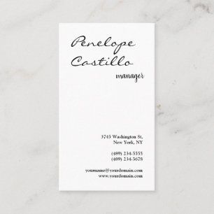 Carte De Visite Professionnel Moderne Simple Design Noir & Blanc