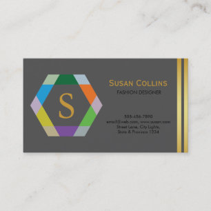 Carte De Visite Professionnel Moderne Simple Logo simple Hexagon