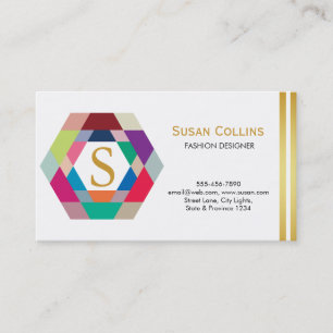 Carte De Visite Professionnel Moderne Simple Logo simple Hexagon