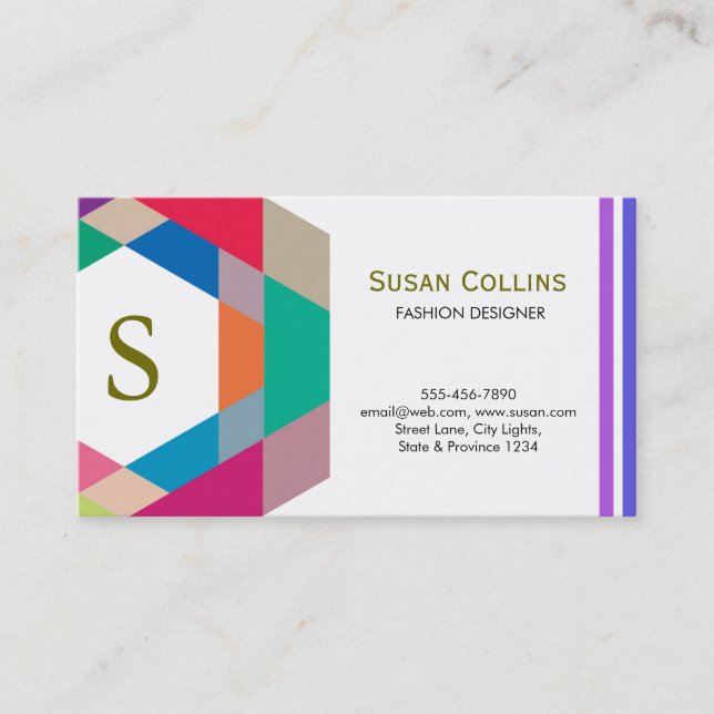 Carte De Visite Professionnel Moderne Simple Logo simple Monogramm (Devant)