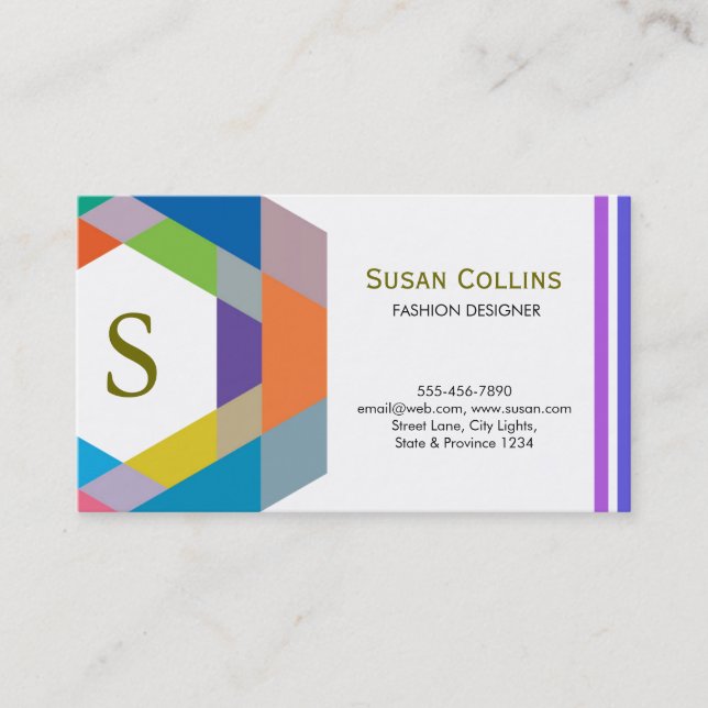 Carte De Visite Professionnel Moderne Simple Logo simple Monogramm (Devant)