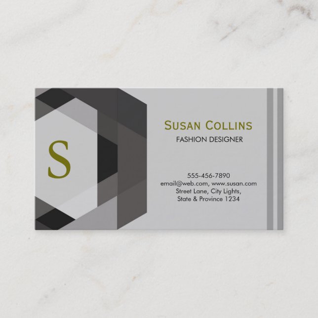 Carte De Visite Professionnel Moderne Simple Logo simple Monogramm (Devant)