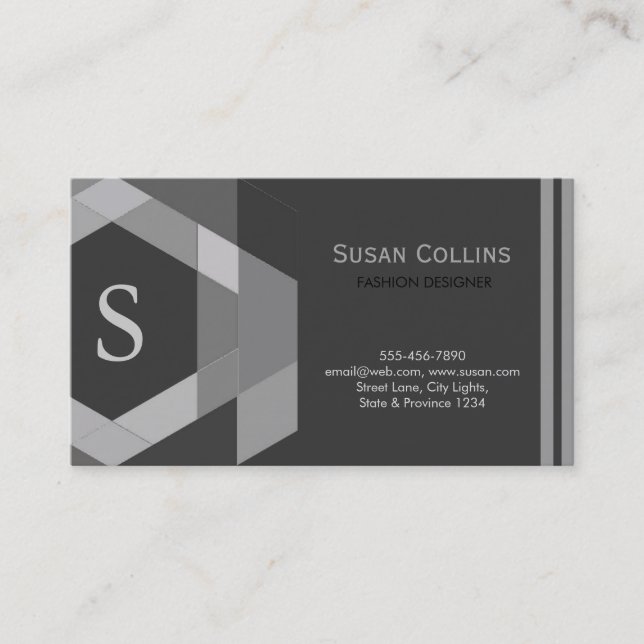 Carte De Visite Professionnel Moderne Simple Logo simple Monogramm (Devant)
