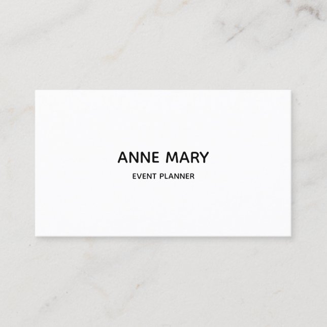 Carte De Visite Professionnel Moderne Simple Minimal Noir Blanc (Devant)