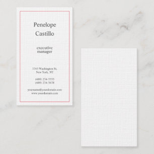 Carte De Visite Professionnel Moderne Simple Minimaliste Rouge Bla