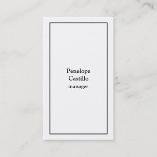 Carte De Visite Professionnel Moderne Simple Noir & Blanc