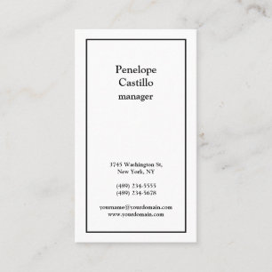 Carte De Visite Professionnel Moderne Simple Noir & Blanc