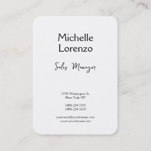 Carte De Visite Professionnel Moderne Simple Noir & Blanc