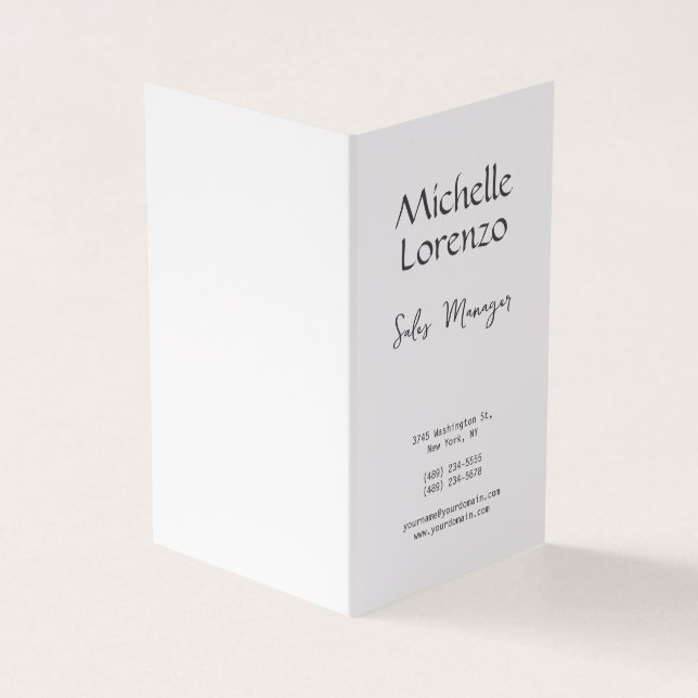 Carte De Visite Professionnel Moderne Simple Noir & Blanc (Extérieur)