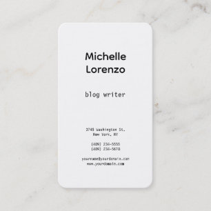 Carte De Visite Professionnel Moderne Simple Noir & Blanc