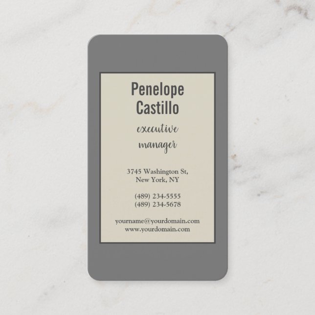 Carte De Visite Professionnel Moderne Simple Plain (Devant)