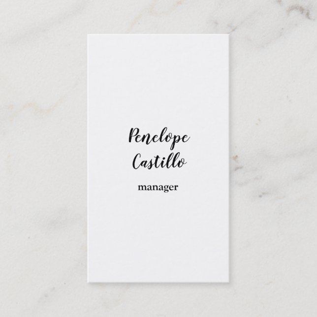Carte De Visite Professionnel Moderne Simple Plain manuscrit (Devant)