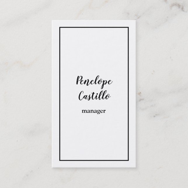 Carte De Visite Professionnel Moderne Simple Plain manuscrit (Devant)