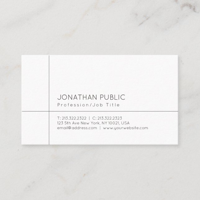 Carte De Visite Professionnel Moderne Simple Sophistiqué Simple (Devant)