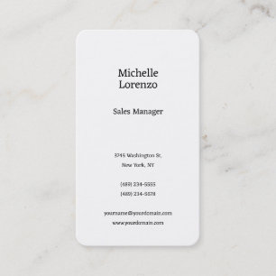 Carte De Visite Professionnel Moderne Simple Uni Noir & Blanc